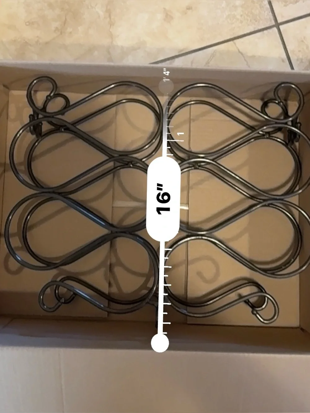Fantasia by Princess House Bronze Metal Wine Rack 10 Bottle Scroll Design